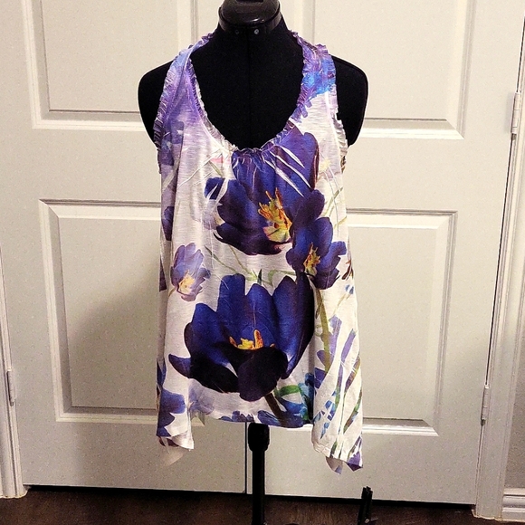 Crimson Ivy Summer Tank, OS, Purple Flowers - Picture 1 of 4
